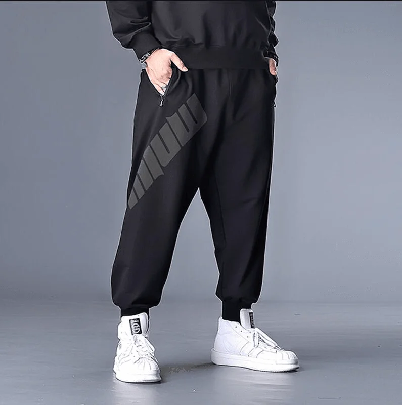 Loose plus Size Sweatpants Men'S plus Fat plus Trousers Stretch Fat People Trend