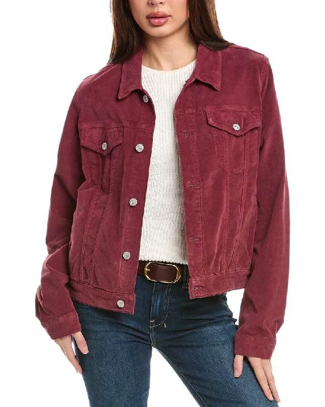 7 For All Mankind Classic Corduroy Cropped Trucker Jacket