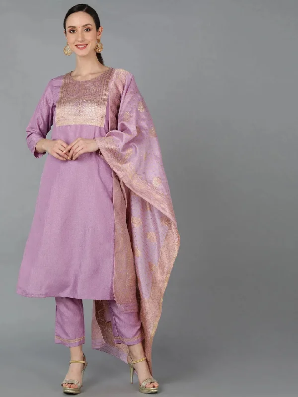 Ahika Women Poly Silk Yoke Design Kurta-PKSKD1371A_XS