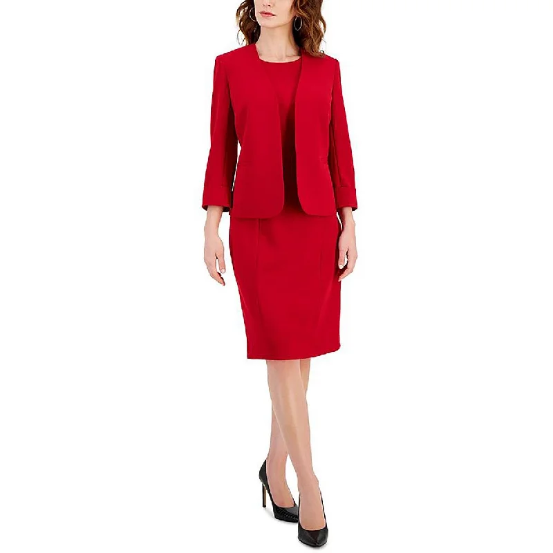 Womens Shoulder Pads Long Sleeve Open-Front Blazer