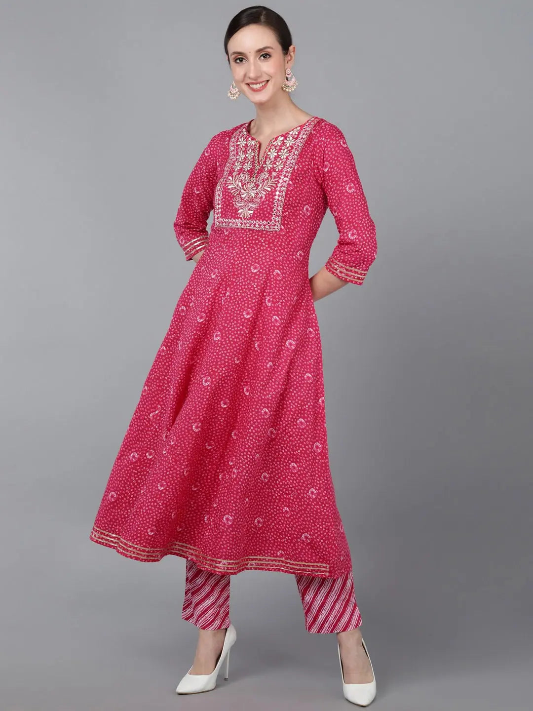 Ahika Women Cotton Printed Kurta With Salwar-VKSET1351_XS