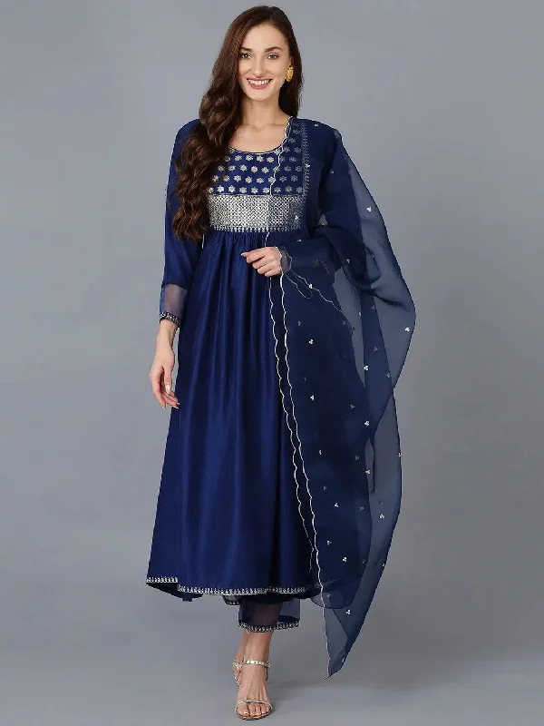 Ahika Women Silk Blend Yoke Design Kurta-PKSKD1727_XS