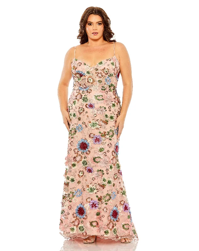 Mac Duggal 68531 Fabulouss Long Floral Plus Size Dress