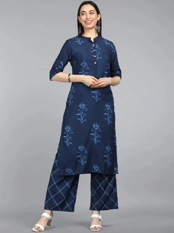 Ahika Polyester Printed Kurta Pant Set-PKSET1018AB_S