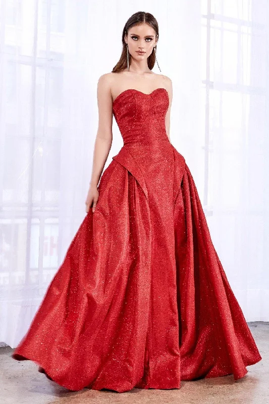 Andrea & Leo A0709 Strapless Red Ball Gown