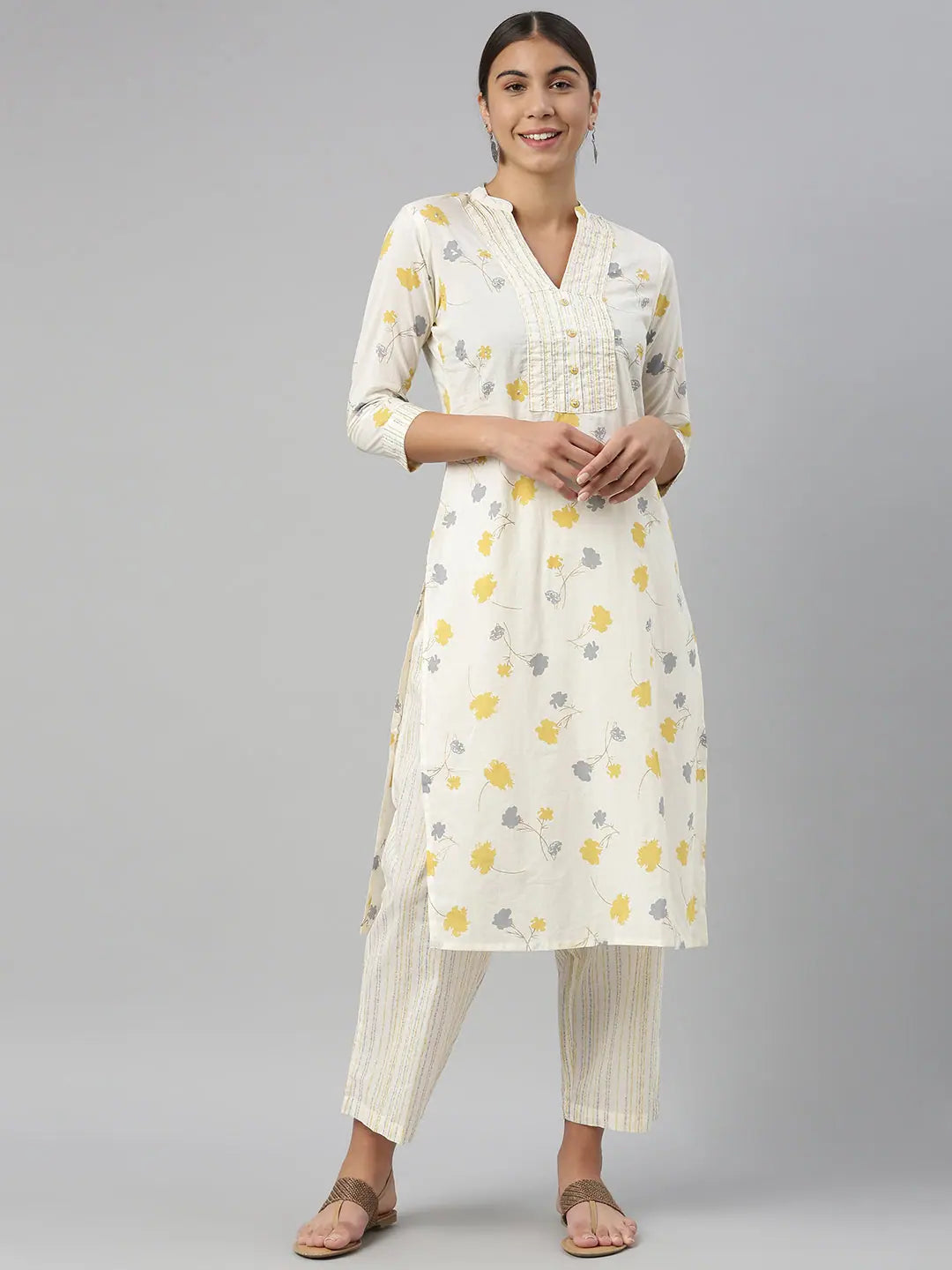 Ahika Women's Cotton Printed Kurta Palazzo Set-VKSET1164E_L