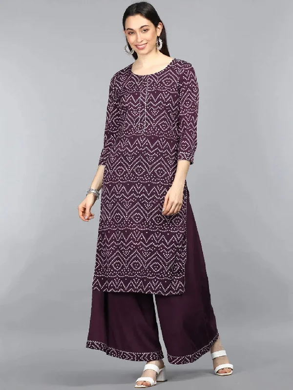 Ahika Poly Crepe Printed Kurta Palazzo Set-PKSET1005AB_XS