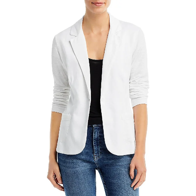 Womens Stretch Long Sleeve One-Button Blazer