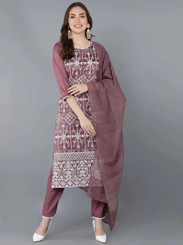 Ahika Poly Silk Embroidered Kurta Trousers With-PKSKD1343B_XS