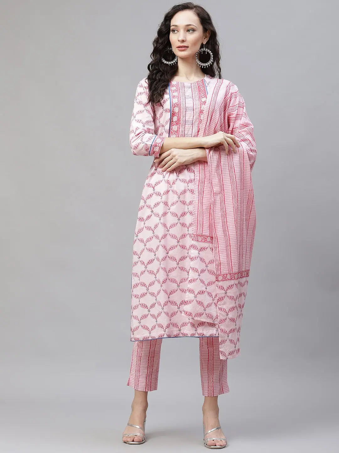 Ahika Cotton Printed Kurta Pant Dupatta Set-VKSKD1130A_L