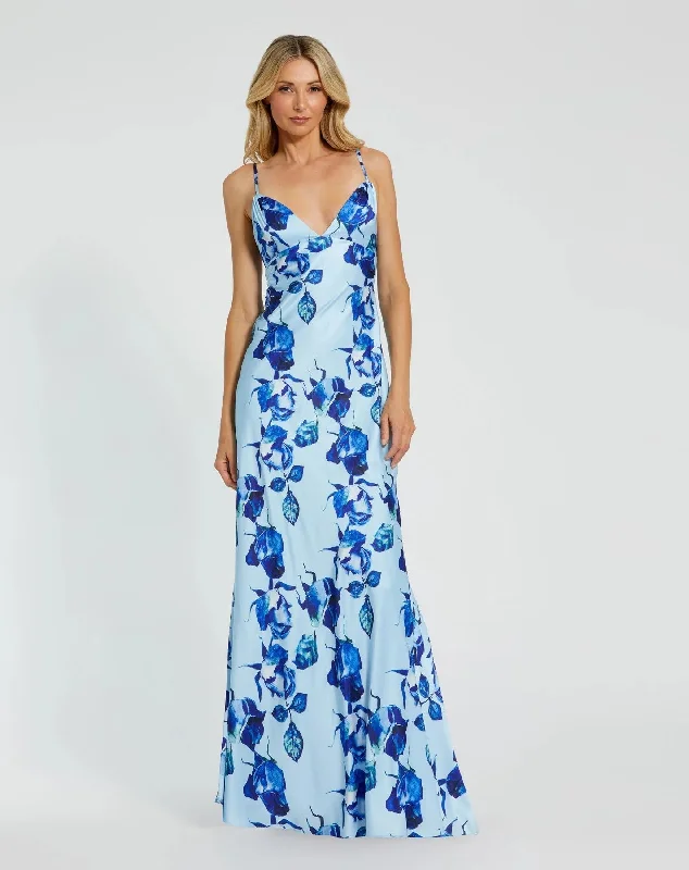 Mac Duggal 68336 Long Formal Floral Print Dress