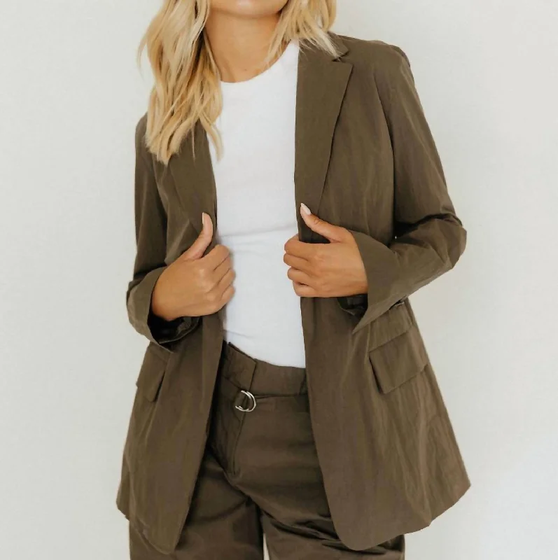 Label Technical Suiting Blazer In Wood