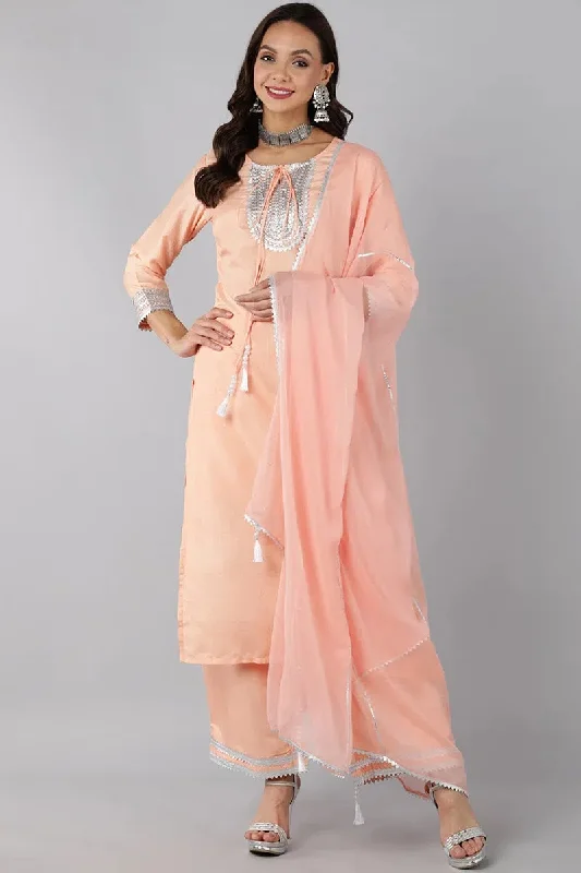 Ahika Poly Silk Embroidered Kurta Trousers With-PKSKD1426_XS