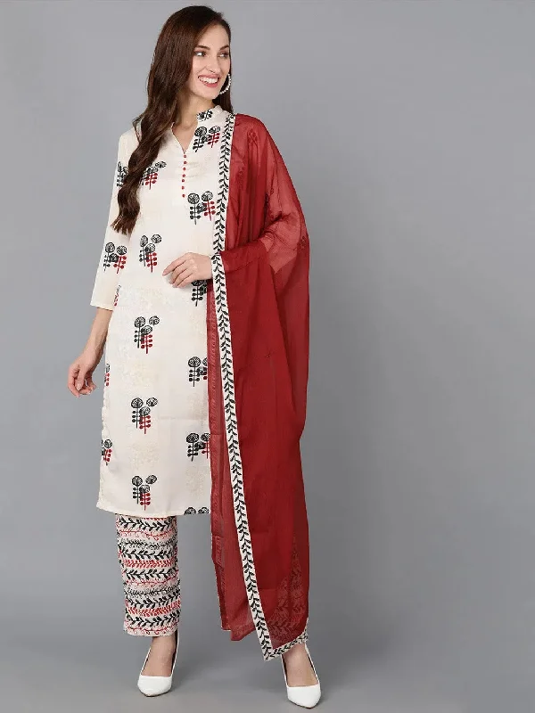 Ahika Women Poly Crepe Printed Kurta Trouser-PKSKD1098A_S