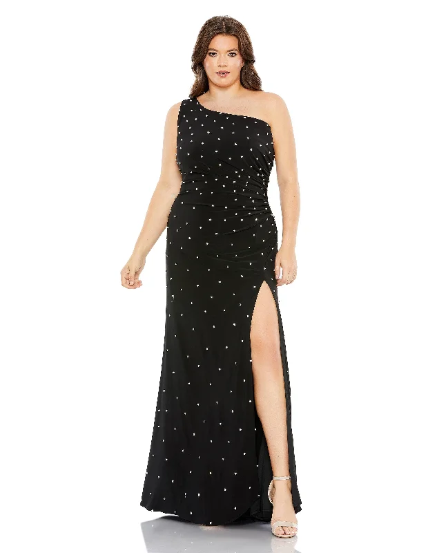 Mac Duggal 68130 Fabulouss Long One Shoulder Plus Size Dress