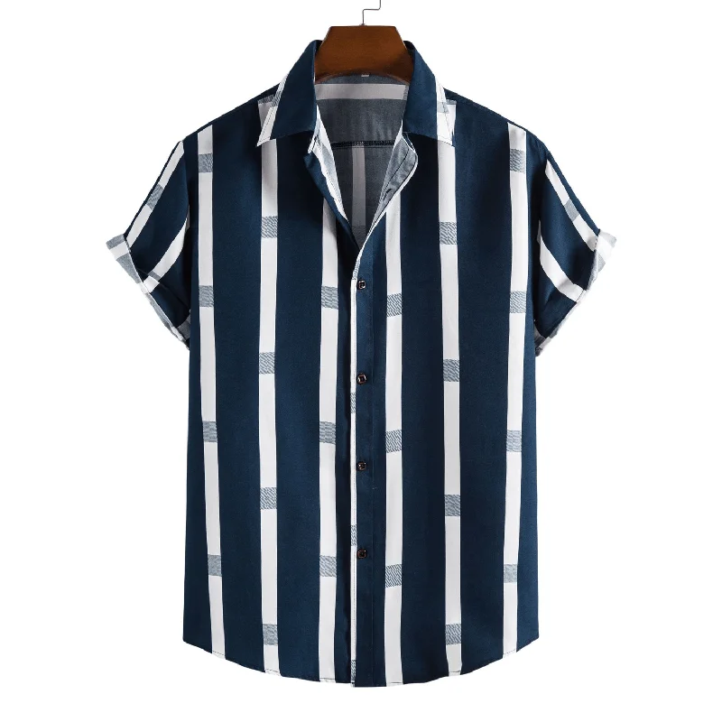 Striped Loose plus Size Casual Men'S Shirt