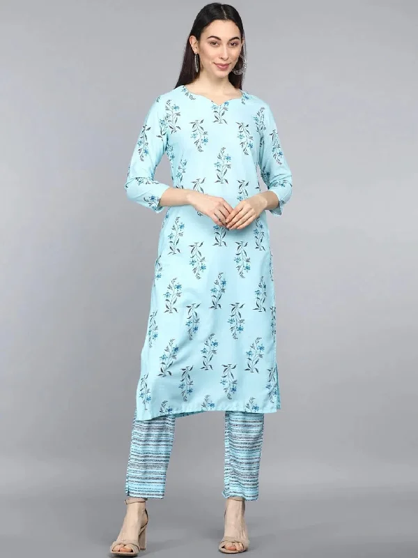 Ahika Polyester Printed Kurta Pant Set-PKSET1035AB_S