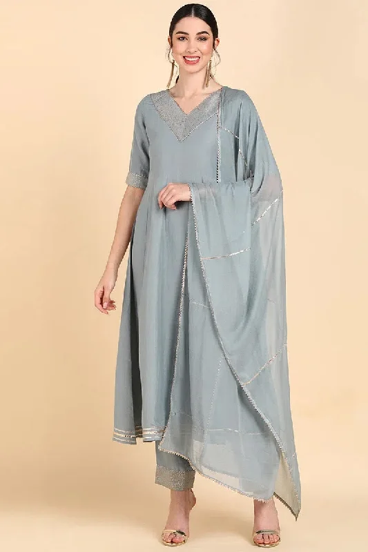 Ahika Poly Silk Solid Kurta Trousers With-PKSKD1414_XS