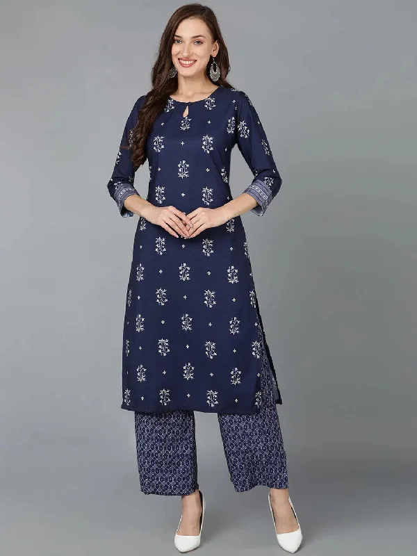 Ahika Women Cotton Floral Printed Kurta With-PKSET1044A_XS