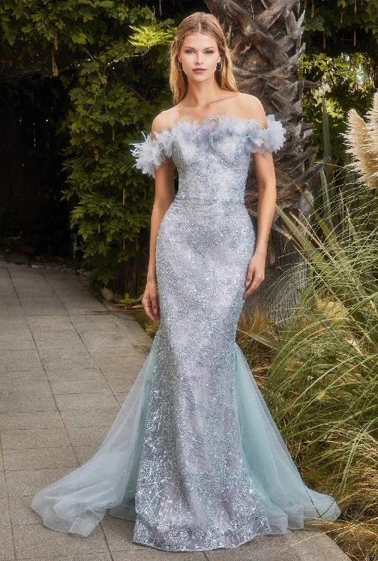 Andrea & Leo A1179 Off Shoulder Glitter Mermaid Gown