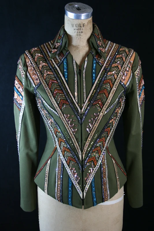 2201 Show Jacket, Moss/Rust, Ladies M, 8643-42