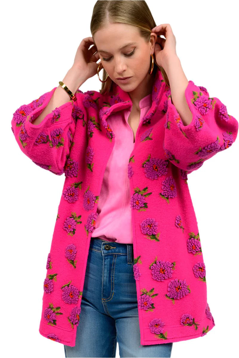 Ivy Jane Puff Floral Sherpa Jacket