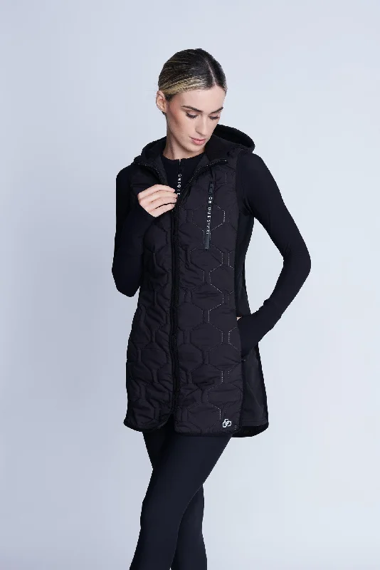 Iconic Long Bodywarmer in Black