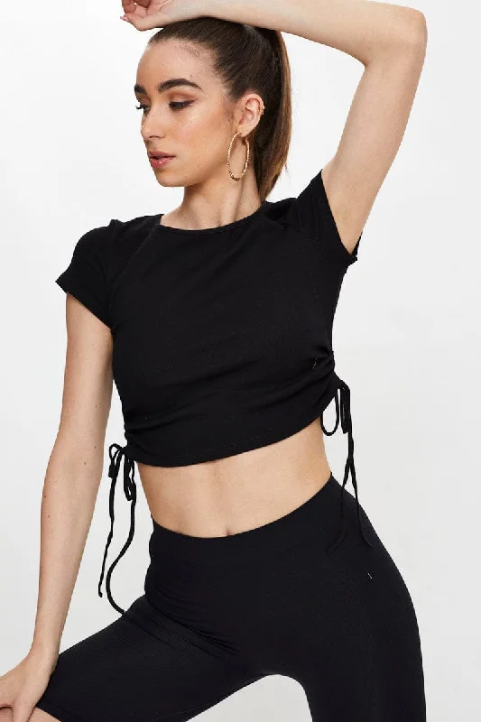 Black Drawstring T Shirt