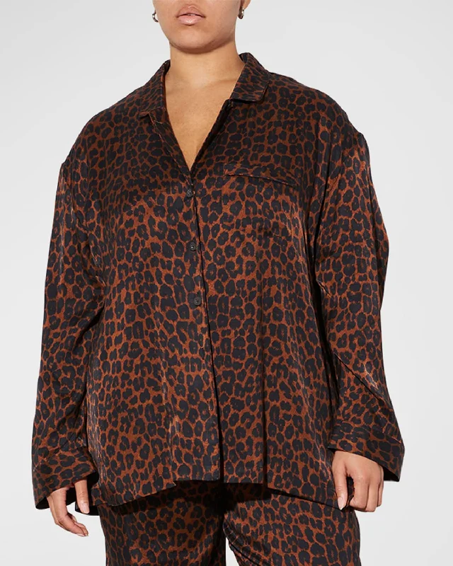 Iris Leopard-Print Button-Front Shirt