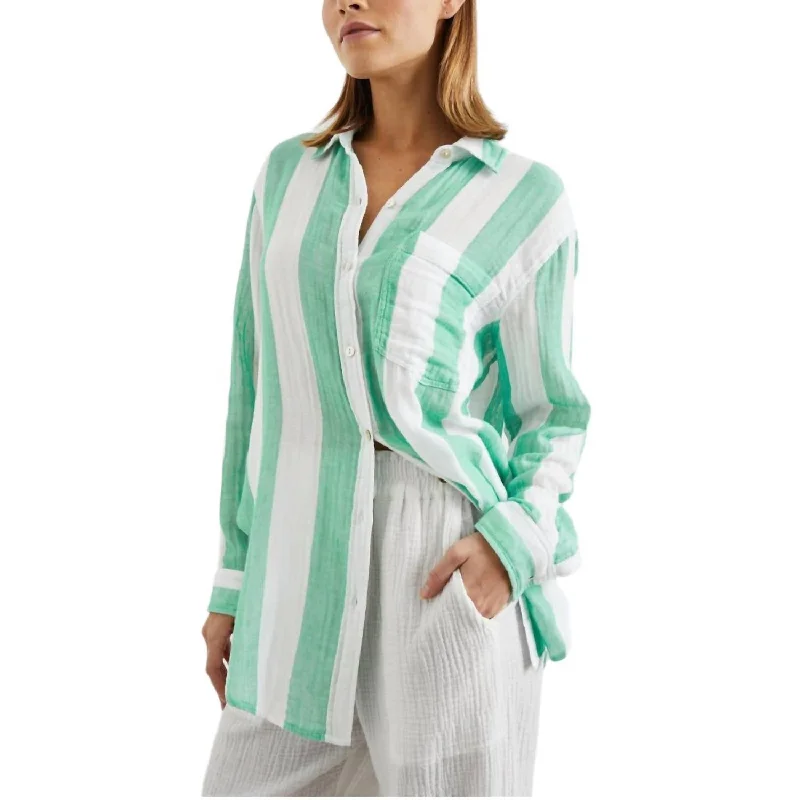 Jaylin Shirt In Jade Stripe