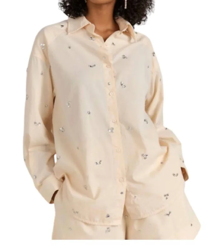 Poplin Gem Shirt In Beige