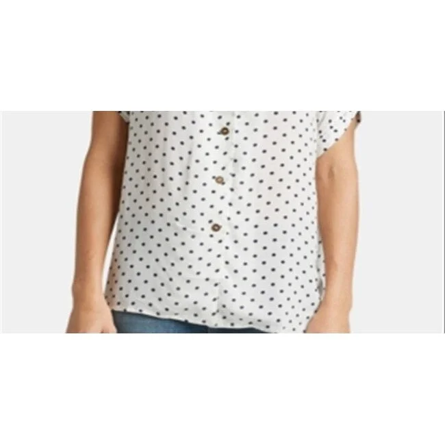 Silver Jeans Co. Women's Alisha Dot-Print Shirt White Size Small