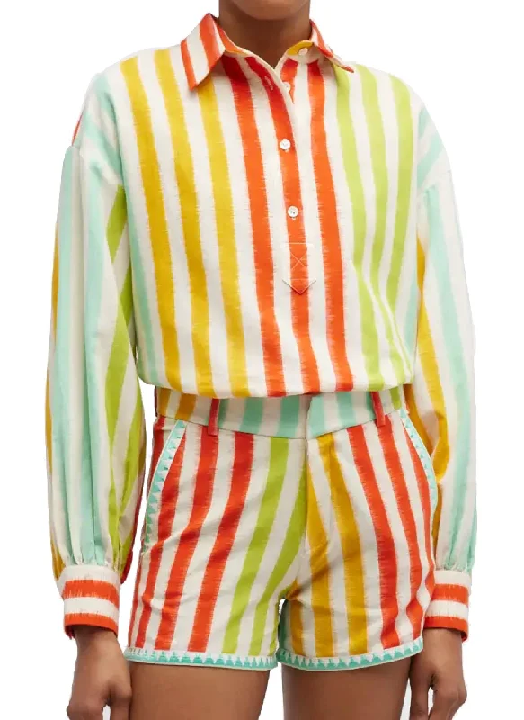 Tessa Ikat Striped Shirt In Multi