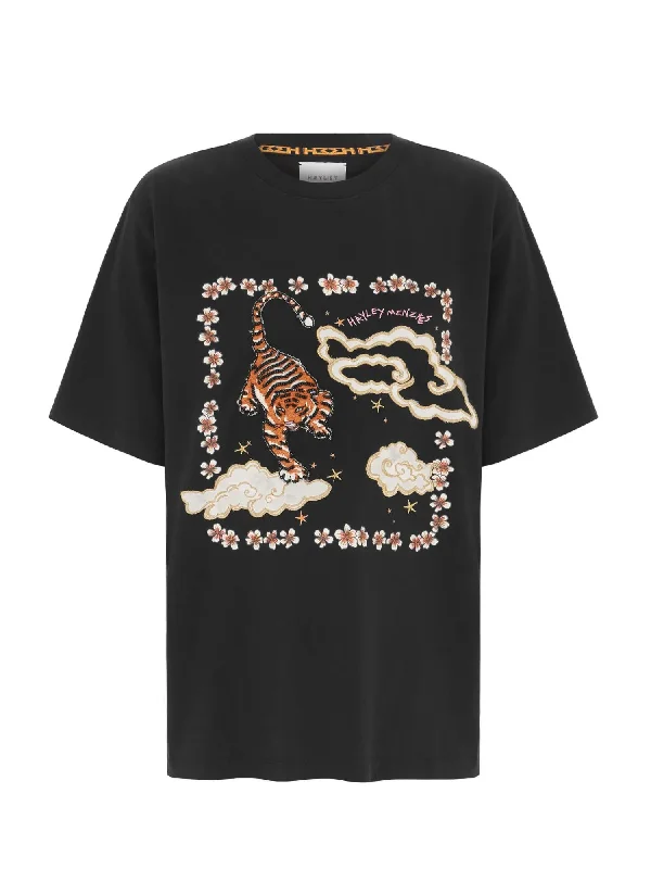 Women's Courageous Tiger Tee Shirt In Black