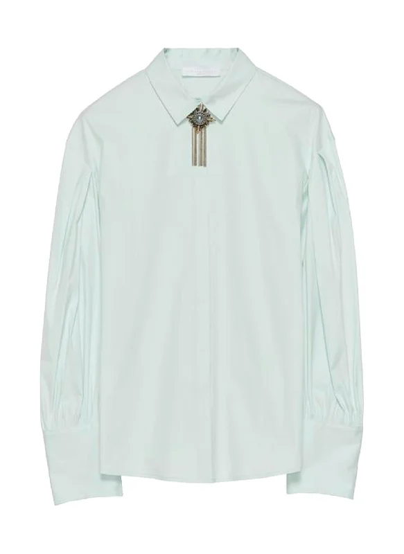 Women's Poplin Balloon Sleeve Shirt In Mint