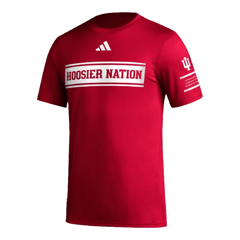 Indiana Hoosiers Adidas Pre-Game Hoosier Nation Crimson T-Shirt