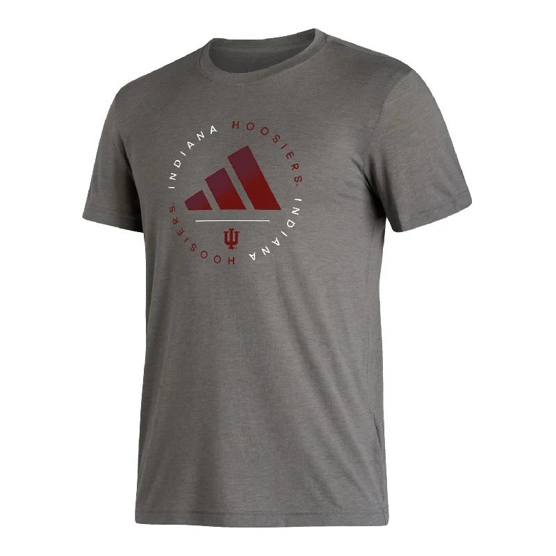 Indiana Hoosiers Adidas Locker Stripe Up Grey T-Shirt