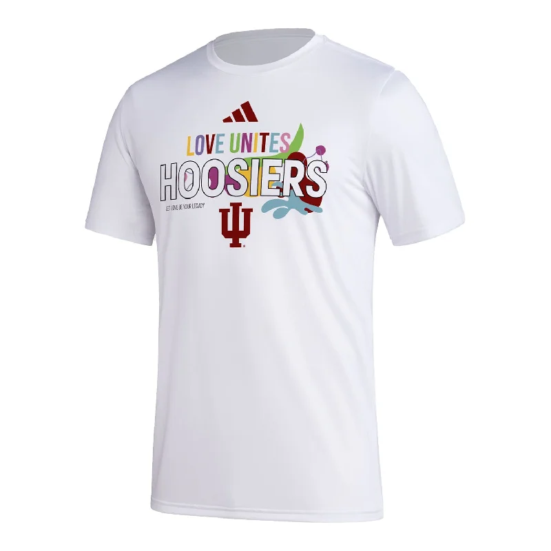 Indiana Hoosiers Adidas Pride White T-Shirt