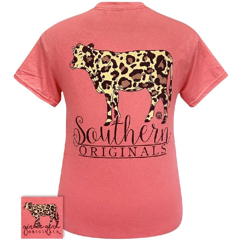 Leopard Print Cow-Coral Silk SS-2223