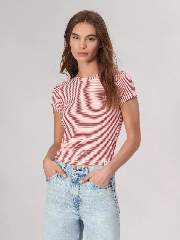 Luca Stripe Baby Tee - Red Ivory