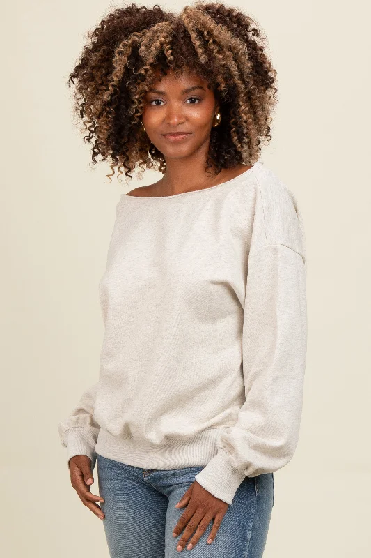 Heather Grey One Shoulder Sweatshirt