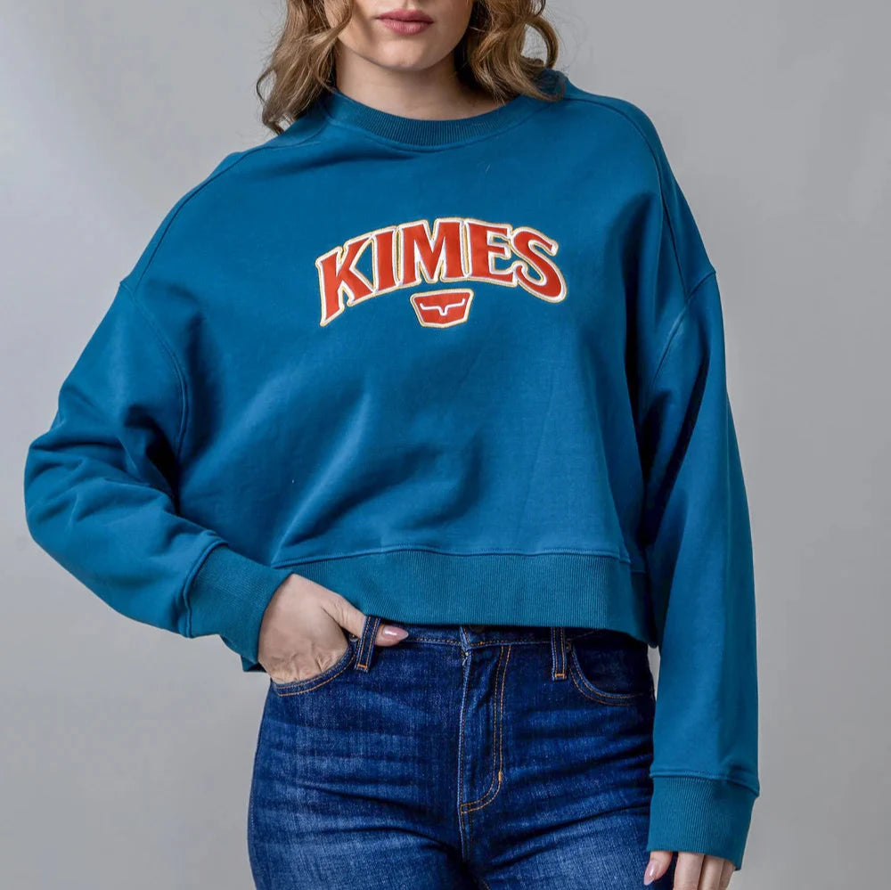 Kimes Ranch Women's Colfax Crew Sweatshirt in Mid Blue