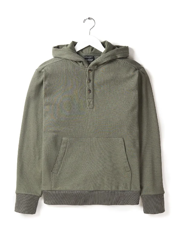 Adult Henley Hoodie - Pine