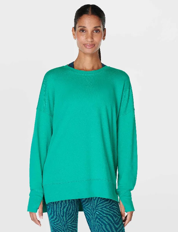 After Class Longline Sweatshirt - Gem Green