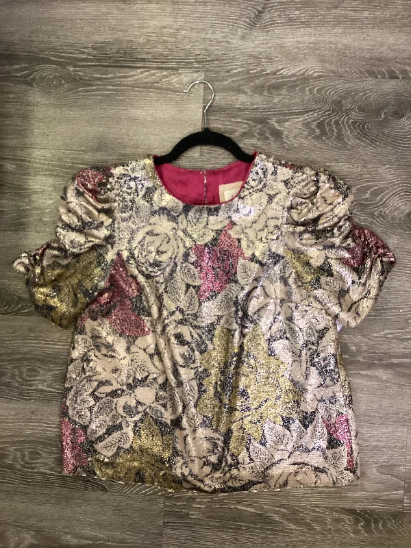 Anthropologie Floral Sequin Top Size 4