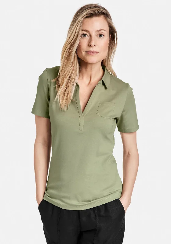 Gerry Weber Patch Pocket Polo Shirt, Sage