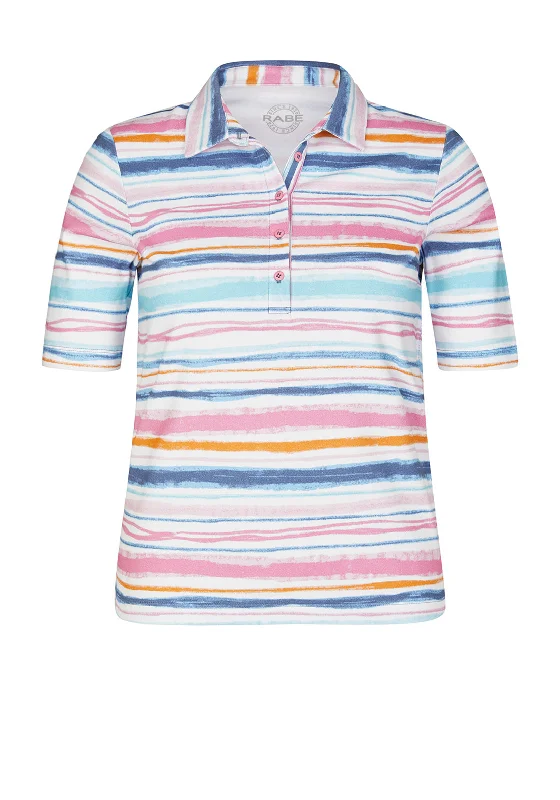 Rabe Striped Polo Shirt, Raspberry Multi