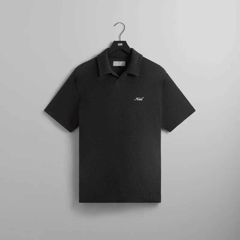 Kith Micro Waffle Drew Polo - Black