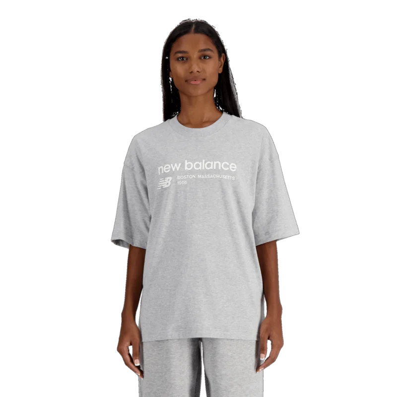 New Balance Women's Linear Heritage Jersey Oversized T-Shirt