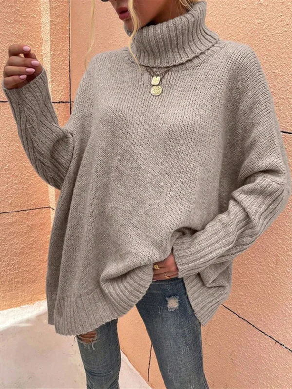 Twist Knit Sweater | Cozy Oversized Turtleneck Jumper